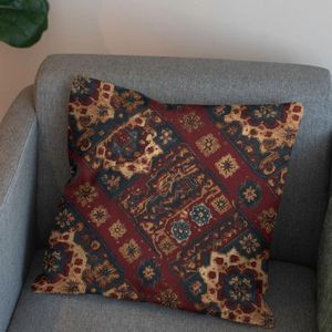 مشخصات پارچه مخمل روبالشی پارچه باما طرح سه بعدی فرش ایرانی کد 5014639