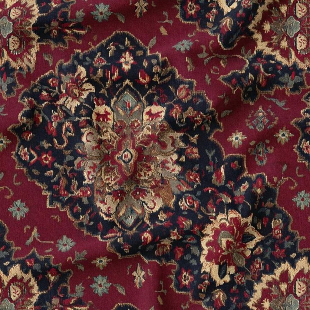 مشخصات پارچه مخمل روبالشی پارچه باما طرح سه بعدی فرش ایرانی کد 5014641