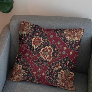 خرید آنلاین پارچه مخمل روبالشی پارچه باما طرح سه بعدی فرش ایرانی کد 5014641