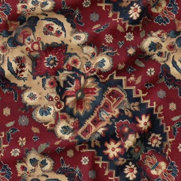 پارچه مخمل روبالشی پارچه باما طرح سه بعدی فرش ایرانی کد 5014642