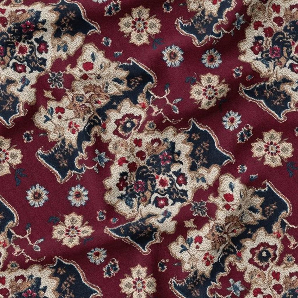 فروش اینترنتی پارچه مخمل روبالشی پارچه باما طرح سه بعدی فرش ایرانی کد 5014644