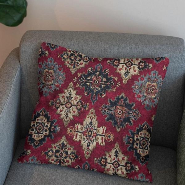 پارچه مخمل روبالشی پارچه باما طرح سه بعدی فرش ایرانی کد 5014645