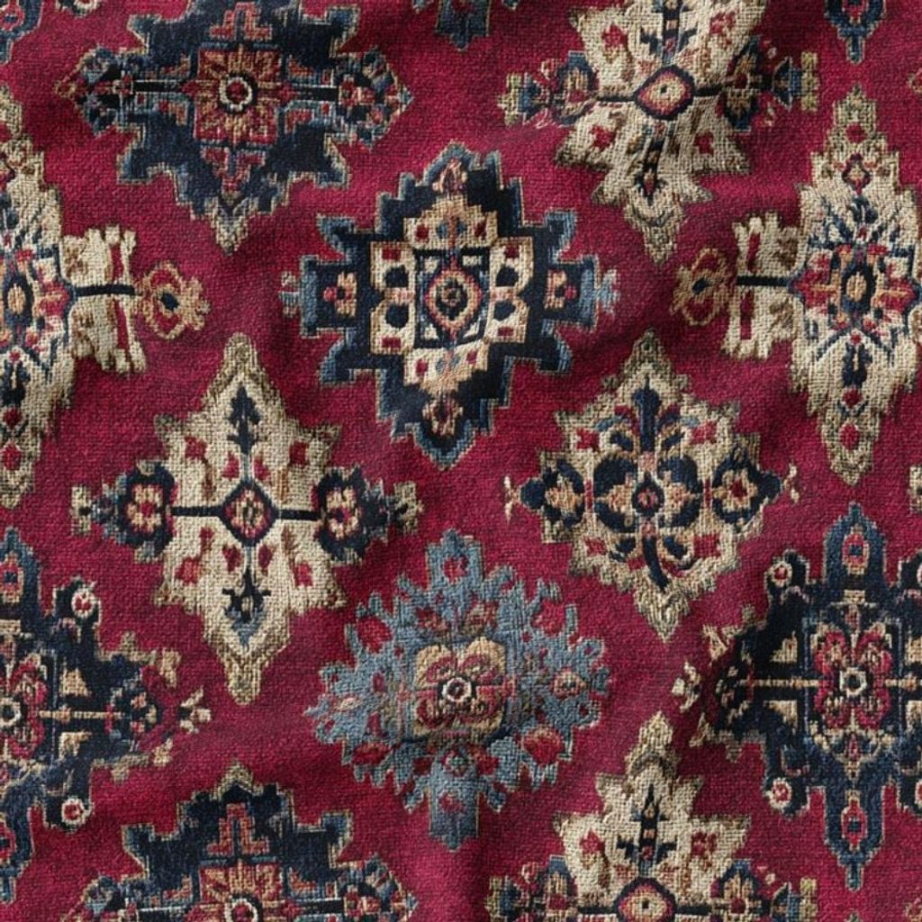 قیمت پارچه مخمل روبالشی پارچه باما طرح سه بعدی فرش ایرانی کد 5014645