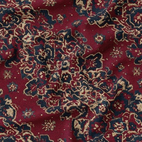 پارچه مخمل روبالشی پارچه باما طرح سه بعدی فرش ایرانی کد 5014646