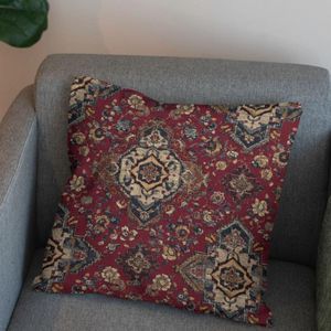 مشخصات پارچه مخمل روبالشی پارچه باما طرح سه بعدی فرش ایرانی کد 5014647