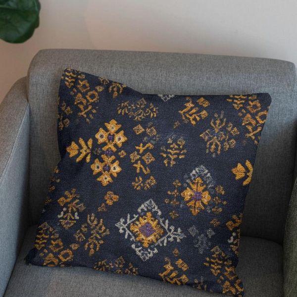 پارچه مخمل روبالشی پارچه باما طرح سه بعدی فرش ایرانی کد 5014648