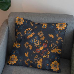 مشخصات پارچه مخمل روبالشی پارچه باما طرح سه بعدی فرش ایرانی کد 5014649