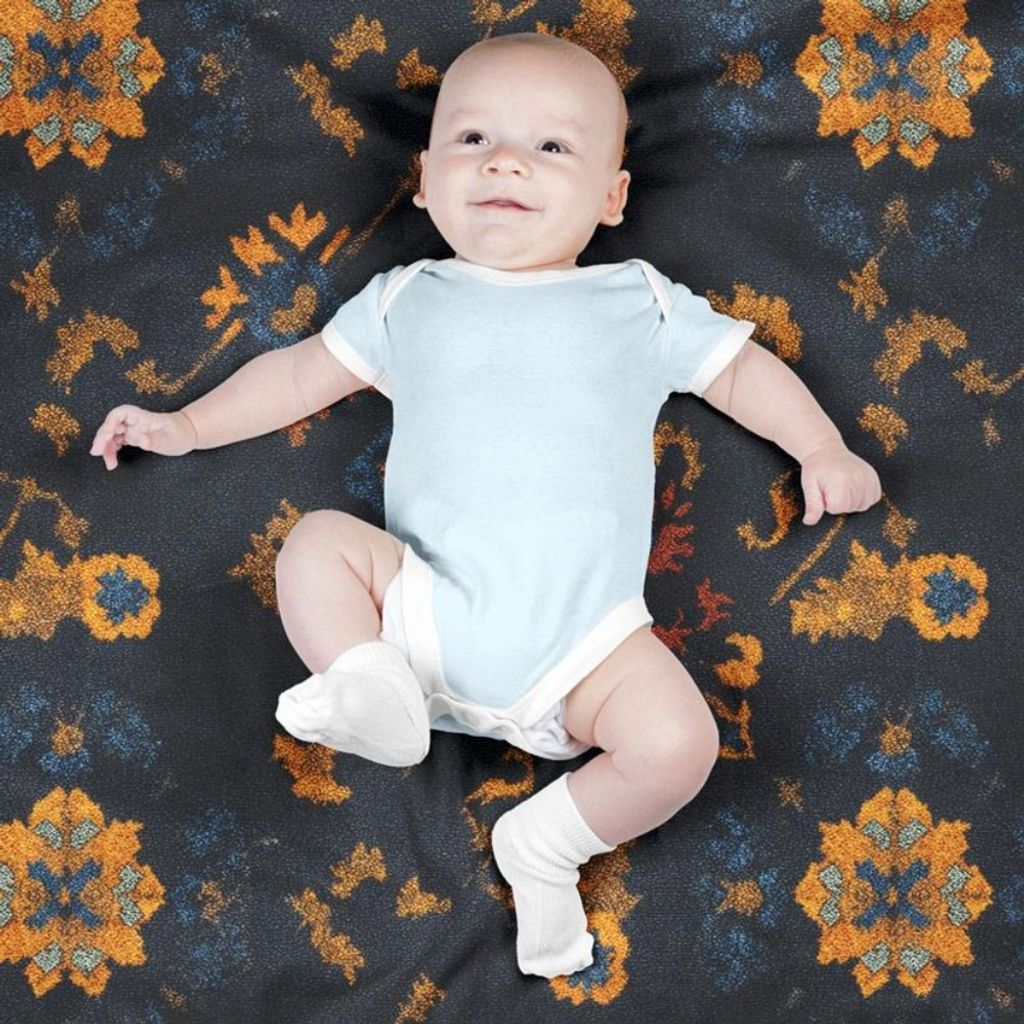 خرید آنلاین پارچه مخمل روبالشی پارچه باما طرح سه بعدی فرش ایرانی کد 5014649