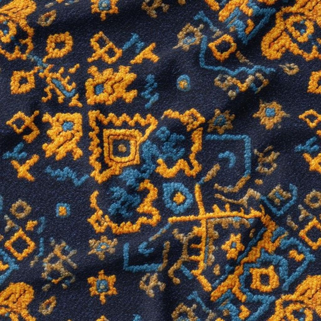 مشخصات پارچه مخمل روبالشی پارچه باما طرح سه بعدی فرش ایرانی کد 5014650