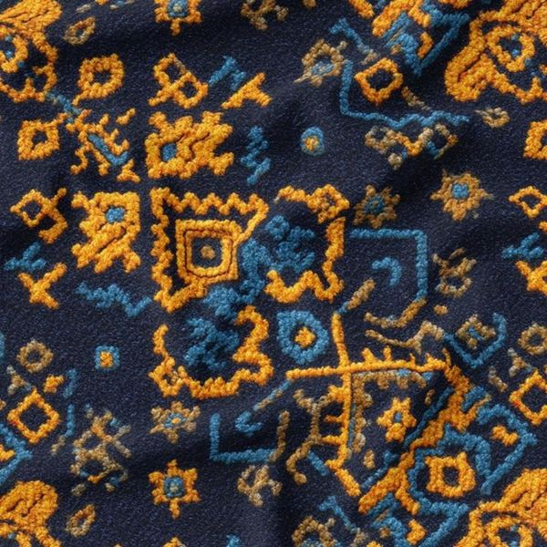 پارچه مخمل روبالشی پارچه باما طرح سه بعدی فرش ایرانی کد 5014650