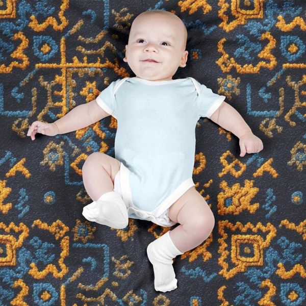 پارچه مخمل روبالشی پارچه باما طرح سه بعدی فرش ایرانی کد 5014650