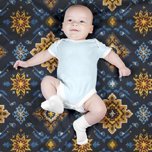 فروش اینترنتی پارچه مخمل روبالشی پارچه باما طرح سه بعدی فرش ایرانی کد 5014652