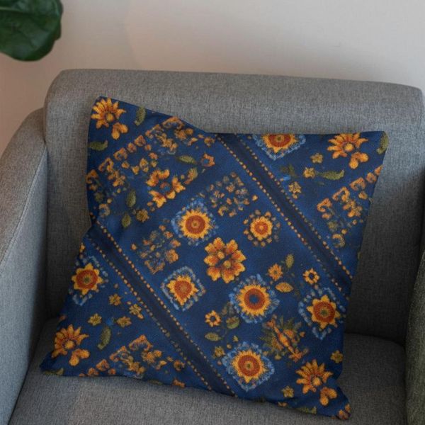 پارچه مخمل روبالشی پارچه باما طرح سه بعدی فرش ایرانی کد 5014653