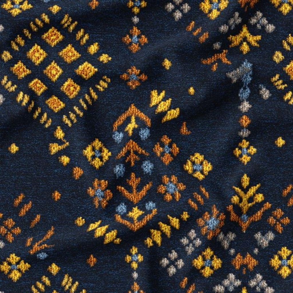 قیمت پارچه مخمل روبالشی پارچه باما طرح سه بعدی فرش ایرانی کد 5014654