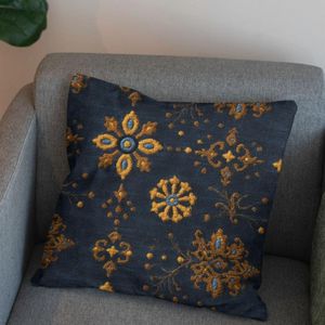 فروش اینترنتی پارچه مخمل روبالشی پارچه باما طرح سه بعدی فرش ایرانی کد 5014655