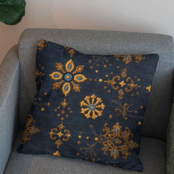 پارچه مخمل روبالشی پارچه باما طرح سه بعدی فرش ایرانی کد 5014655