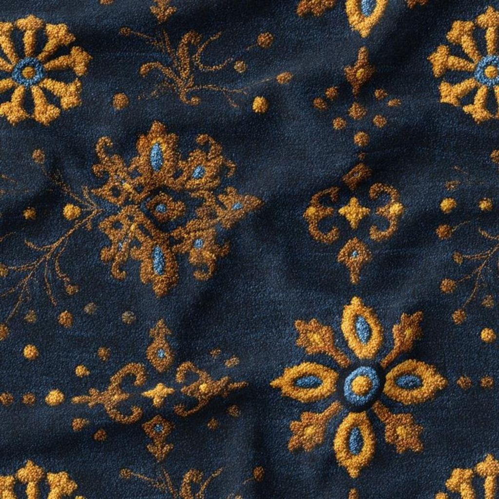 خرید اینترنتی پارچه مخمل روبالشی پارچه باما طرح سه بعدی فرش ایرانی کد 5014655