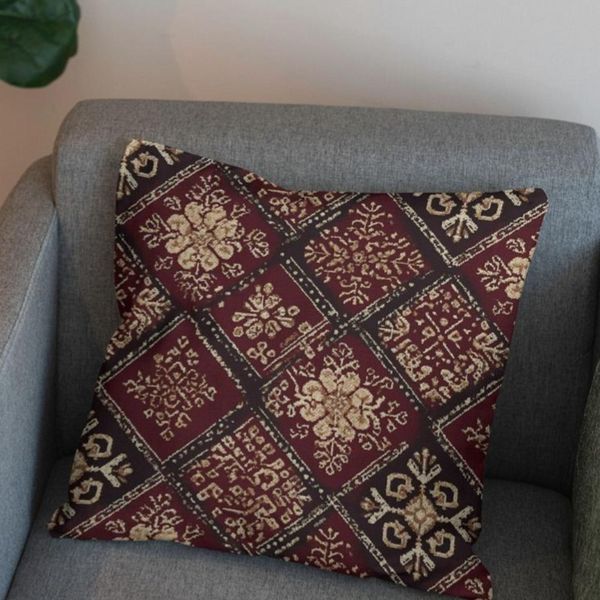 پارچه مخمل روبالشی پارچه باما طرح سه بعدی فرش ایرانی کد 5014656