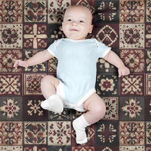 فروش اینترنتی پارچه مخمل روبالشی پارچه باما طرح سه بعدی فرش ایرانی کد 5014657