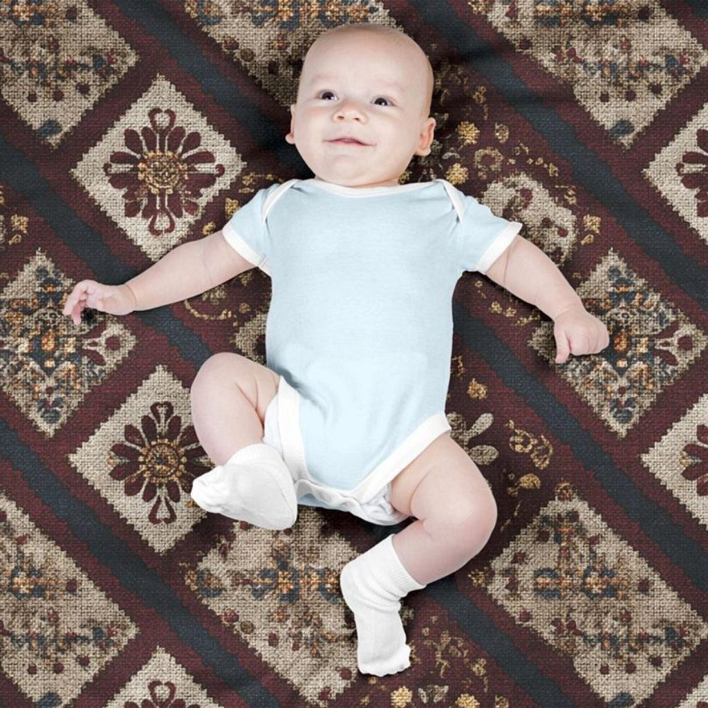 مشخصات پارچه مخمل روبالشی پارچه باما طرح سه بعدی فرش ایرانی کد 5014658