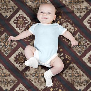 مشخصات پارچه مخمل روبالشی پارچه باما طرح سه بعدی فرش ایرانی کد 5014658