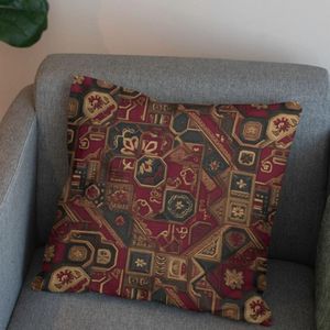 قیمت پارچه مخمل روبالشی پارچه باما طرح سه بعدی فرش ایرانی کد 5014659