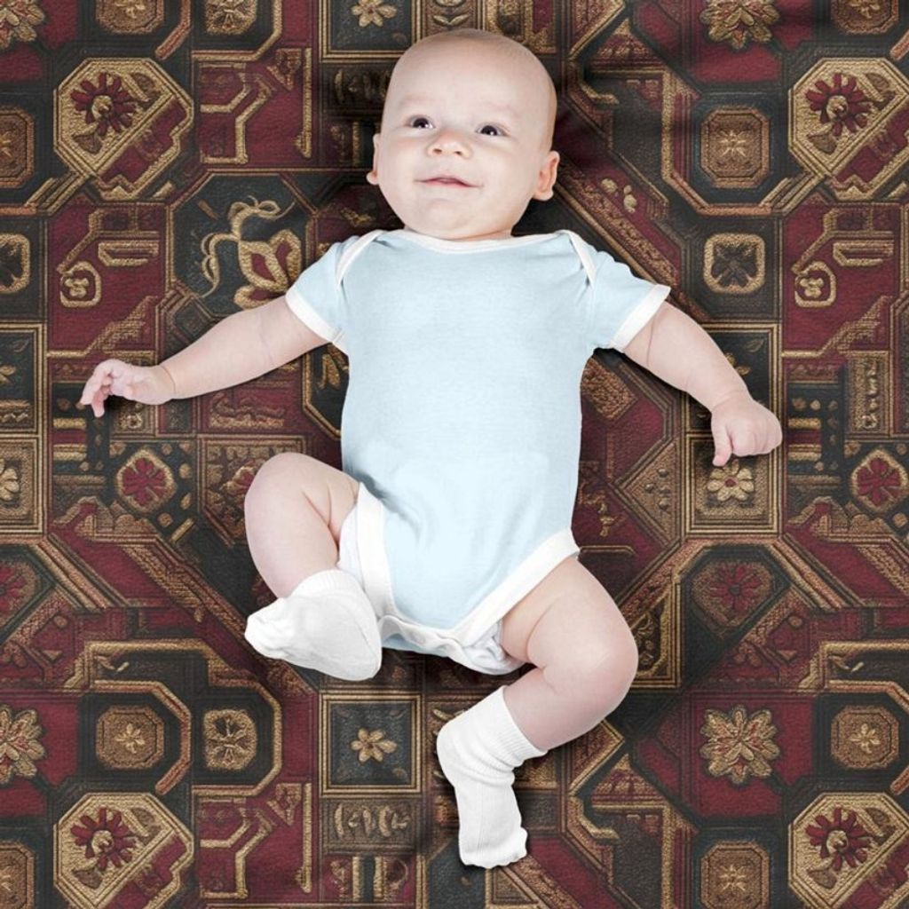 قیمت ارزان پارچه مخمل روبالشی پارچه باما طرح سه بعدی فرش ایرانی کد 5014659