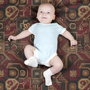 قیمت ارزان پارچه مخمل روبالشی پارچه باما طرح سه بعدی فرش ایرانی کد 5014659