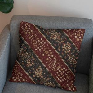 فروش اینترنتی پارچه مخمل روبالشی پارچه باما طرح سه بعدی فرش ایرانی کد 5014660