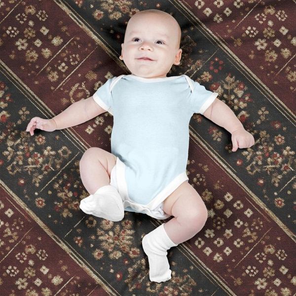 پارچه مخمل روبالشی پارچه باما طرح سه بعدی فرش ایرانی کد 5014660