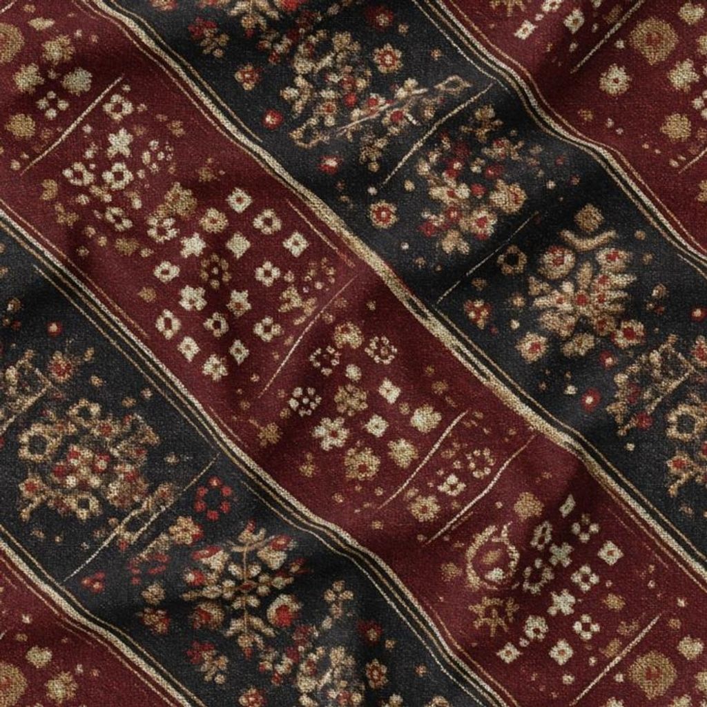 قیمت ارزان پارچه مخمل روبالشی پارچه باما طرح سه بعدی فرش ایرانی کد 5014660