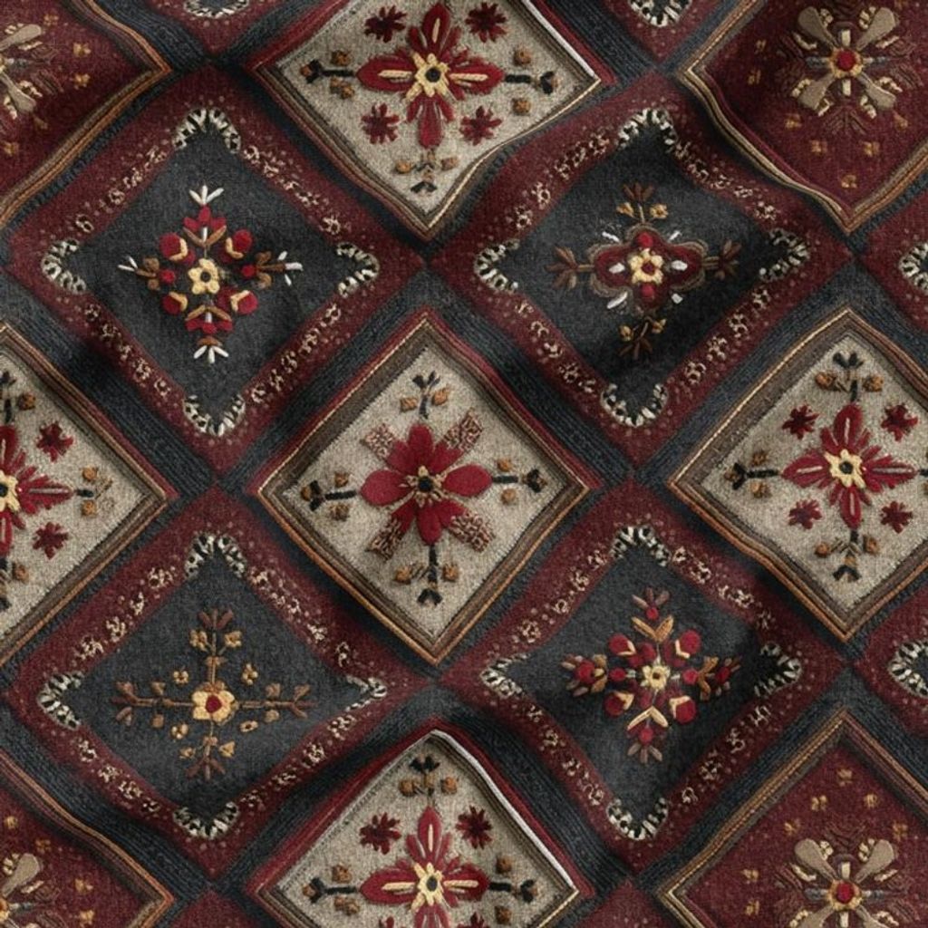 مشخصات پارچه مخمل روبالشی پارچه باما طرح سه بعدی فرش ایرانی کد 5014662