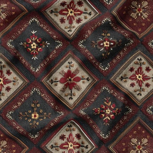 پارچه مخمل روبالشی پارچه باما طرح سه بعدی فرش ایرانی کد 5014662