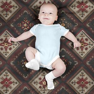 فروش اینترنتی پارچه مخمل روبالشی پارچه باما طرح سه بعدی فرش ایرانی کد 5014662