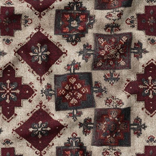 پارچه مخمل روبالشی پارچه باما طرح سه بعدی فرش ایرانی کد 5014663