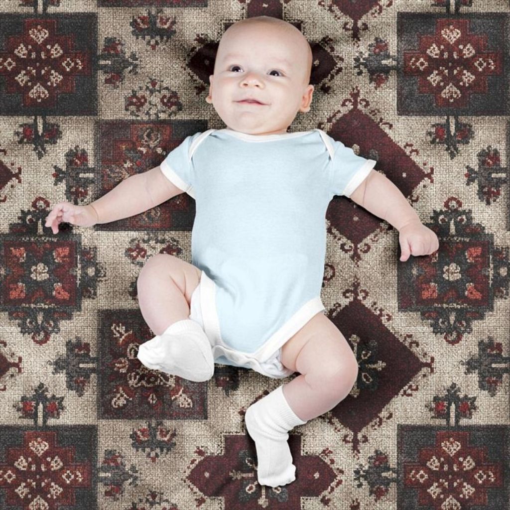 قیمت ارزان پارچه مخمل روبالشی پارچه باما طرح سه بعدی فرش ایرانی کد 5014663