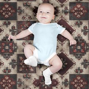 قیمت ارزان پارچه مخمل روبالشی پارچه باما طرح سه بعدی فرش ایرانی کد 5014663