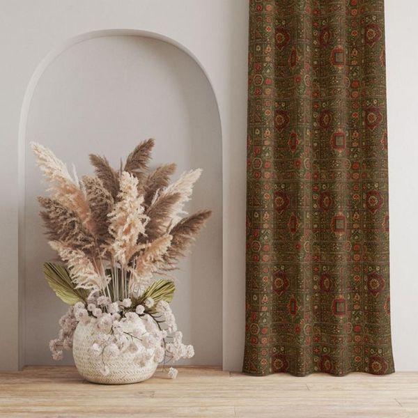 پارچه مخمل روبالشی پارچه باما طرح سه بعدی فرش ایرانی کد 5014664