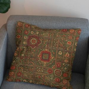 خرید انلاین پارچه مخمل روبالشی پارچه باما طرح سه بعدی فرش ایرانی کد 5014664