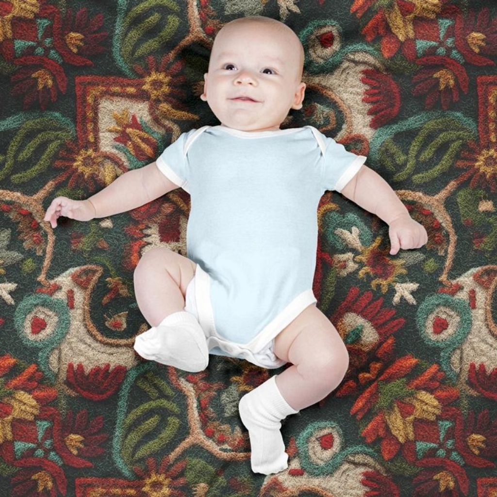 قیمت پارچه مخمل روبالشی پارچه باما طرح سه بعدی فرش ایرانی کد 5014665