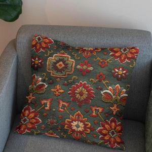 قیمت پارچه مخمل روبالشی پارچه باما طرح سه بعدی فرش ایرانی کد 5014666