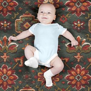 خرید آنلاین پارچه مخمل روبالشی پارچه باما طرح سه بعدی فرش ایرانی کد 5014666