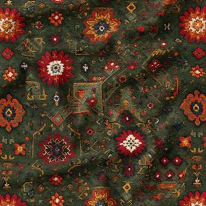 پارچه مخمل روبالشی پارچه باما طرح سه بعدی فرش ایرانی کد 5014667