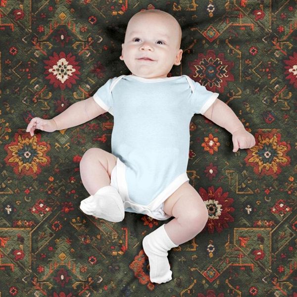 پارچه مخمل روبالشی پارچه باما طرح سه بعدی فرش ایرانی کد 5014667