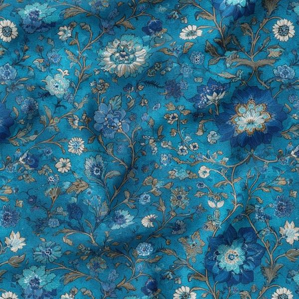 پارچه مخمل روبالشی پارچه باما طرح سه بعدی فرش ایرانی کد 5014668