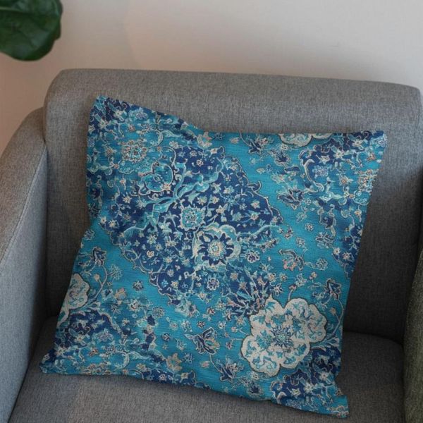 پارچه مخمل روبالشی پارچه باما طرح سه بعدی فرش ایرانی کد 5014669