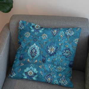 خرید آنلاین پارچه مخمل روبالشی پارچه باما طرح سه بعدی فرش ایرانی کد 5014670