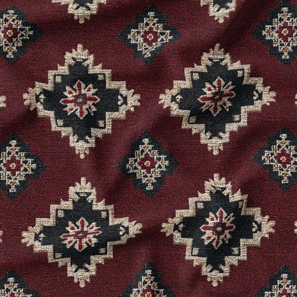 پارچه مخمل روبالشی پارچه باما طرح سه بعدی فرش ایرانی کد 5014671