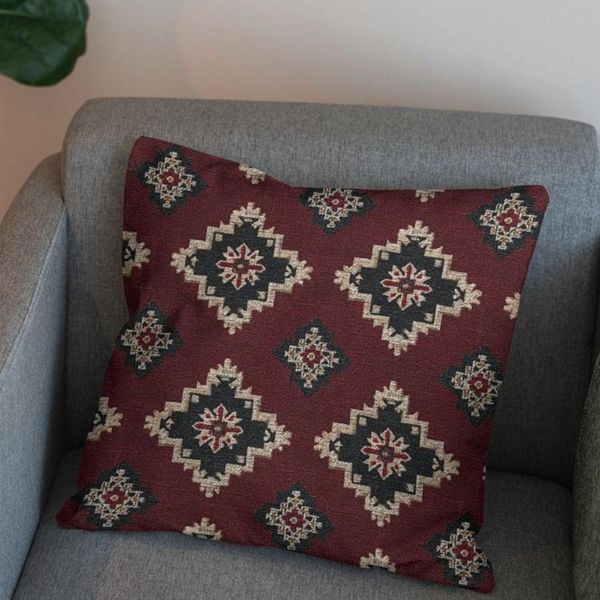 پارچه مخمل روبالشی پارچه باما طرح سه بعدی فرش ایرانی کد 5014671