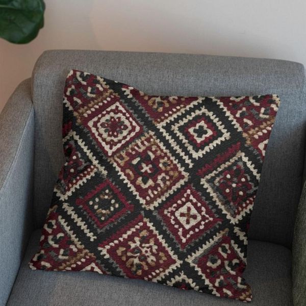 پارچه مخمل روبالشی پارچه باما طرح سه بعدی فرش ایرانی کد 5014672